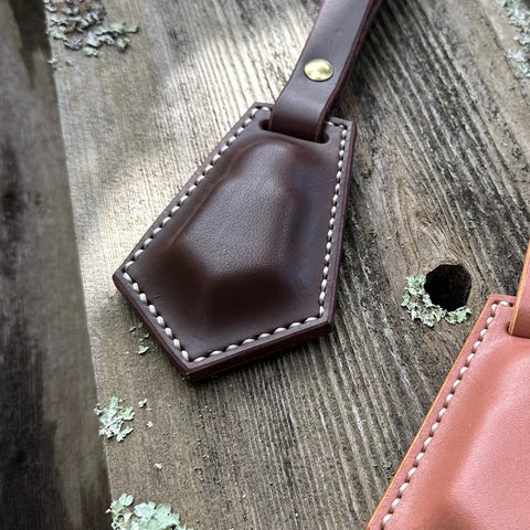 Leather Weighted Wristlet Chocolate